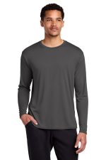 Port & Co Long Sleeve Performance Tee. PC380LS Charcoal