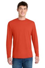 Port & Co Long Sleeve Performance Blend Tee. PC381LS Orange