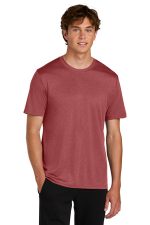 Port & Co Heather Performance Tee PC390 Deep Red Heather