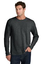 Port & Co Easy Cotton Long Sleeve Tee PC43LS Black Heather