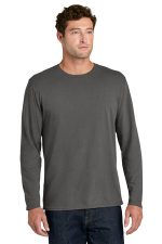 Port & Co Easy Cotton Long Sleeve Tee PC43LS Charcoal