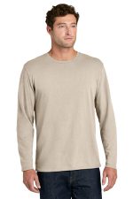 Port & Co Easy Cotton Long Sleeve Tee PC43LS Light Sand