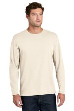 Port & Co Easy Cotton Long Sleeve Tee PC43LS Natural