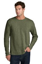 Port & Co Easy Cotton Long Sleeve Tee PC43LS Olive Drab Green Heather