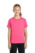 Port & Co Youth Easy Cotton Tee PC43Y Neon Pink