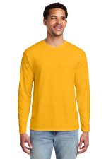 Port & Co Long Sleeve Fan Favorite Tee. PC450LS Bright Gold