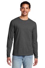Port & Co Long Sleeve Fan Favorite Tee. PC450LS Dark Heather Grey