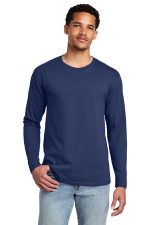 Port & Co Long Sleeve Fan Favorite Tee. PC450LS Team Navy