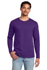 Port & Co Long Sleeve Fan Favorite Tee. PC450LS Team Purple