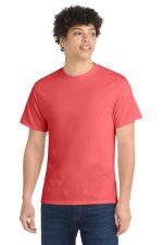 Port & Co Core Cotton Tee. PC54 Coral
