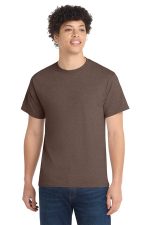 Port & Co Core Cotton Tee. PC54 Heather Dark Chocolate Brown