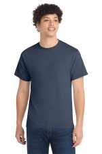 Port & Co Core Cotton Tee. PC54 Heather Navy