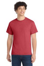 Port & Co Core Cotton Tee. PC54 Heather Red