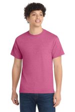 Port & Co Core Cotton Tee. PC54 Heather Sangria