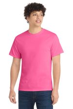 Port & Co Core Cotton Tee. PC54 Neon Pink