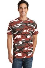 Port & Co Core Cotton Camo Tee. PC54C Red Camo