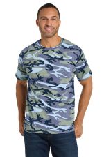 Port & Co Core Cotton Camo Tee. PC54C Woodland Blue Camo