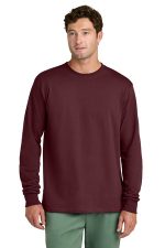 Port & Co Long Sleeve Core Cotton Tee. PC54LS Athletic Maroon
