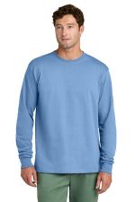 Port & Co Long Sleeve Core Cotton Tee. PC54LS Carolina Blue
