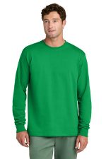 Port & Co Long Sleeve Core Cotton Tee. PC54LS Clover Green