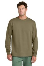 Port & Co Long Sleeve Core Cotton Tee. PC54LS Coyote Brown