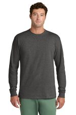 Port & Co Long Sleeve Core Cotton Tee. PC54LS Dark Heather Grey