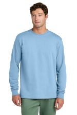 Port & Co Long Sleeve Core Cotton Tee. PC54LS Light Blue