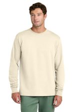 Port & Co Long Sleeve Core Cotton Tee. PC54LS Natural