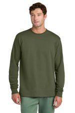 Port & Co Long Sleeve Core Cotton Tee. PC54LS Olive Drab Green