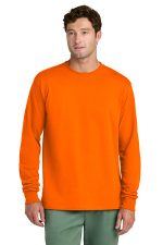 Port & Co Long Sleeve Core Cotton Tee. PC54LS S. Orange