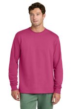 Port & Co Long Sleeve Core Cotton Tee. PC54LS Sangria