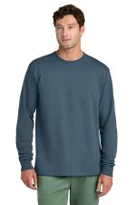 Port & Co Long Sleeve Core Cotton Tee. PC54LS Steel Blue