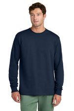 Port & Co Long Sleeve Core Cotton Tee. PC54LS True Navy