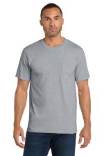 Port & Co Core Cotton Pocket Tee. PC54P Athletic Heather
