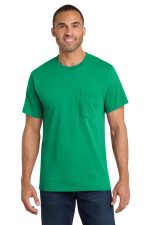 Port & Co Core Cotton Pocket Tee. PC54P Kelly