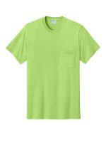 Port & Co Core Cotton Pocket Tee. PC54P Lime