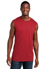 Port & Co Core Cotton Sleeveless Tee. PC54SL Red