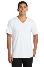 Port & Co Core Cotton V-Neck Tee. PC54V White