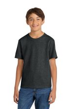 Port & Co Youth Core Cotton Tee. PC54Y Black Heather