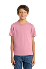 Port & Co Youth Core Cotton Tee. PC54Y Candy Pink