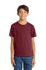 Port & Co Youth Core Cotton Tee. PC54Y Cardinal