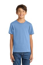 Port & Co Youth Core Cotton Tee. PC54Y Carolina Blue