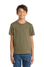 Port & Co Youth Core Cotton Tee. PC54Y Coyote Brown