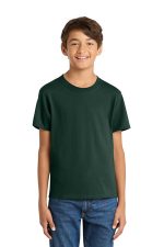 Port & Co Youth Core Cotton Tee. PC54Y Dark Green