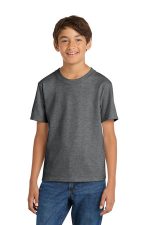 Port & Co Youth Core Cotton Tee. PC54Y Graphite Heather
