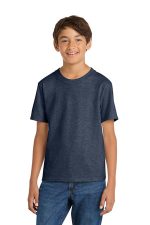 Port & Co Youth Core Cotton Tee. PC54Y Heather Navy