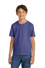 Port & Co Youth Core Cotton Tee. PC54Y Heather Purple