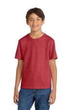 Port & Co Youth Core Cotton Tee. PC54Y Heather Red