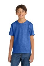 Port & Co Youth Core Cotton Tee. PC54Y Heather Royal