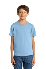 Port & Co Youth Core Cotton Tee. PC54Y Light Blue